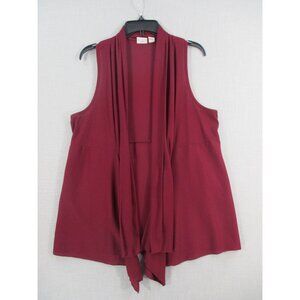 Cato Burgundy Ribbed Open Front Vest XL Sleeveless Cardigan